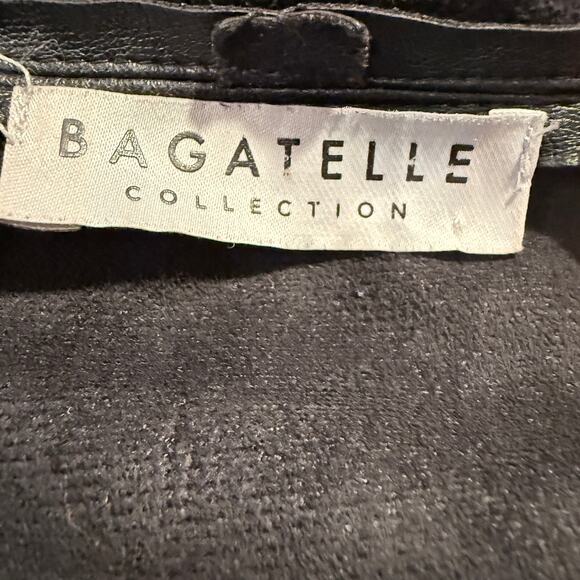 Bagatelle Black Drape Faux Leather Suede Jacket Women Small Streetwear Edgy Chic - Picture 7 of 8